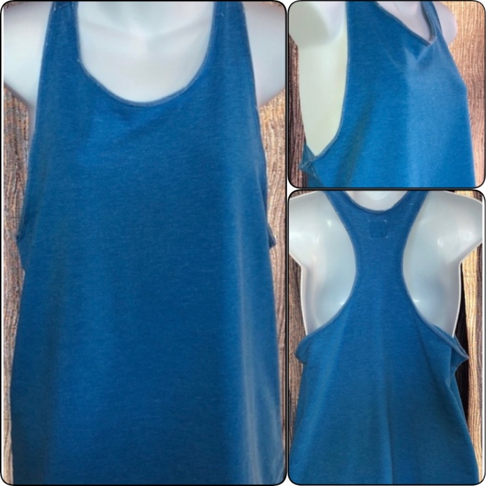 Saks Fifth Avenue BLUE Tank Top S Cut Off Look EUC